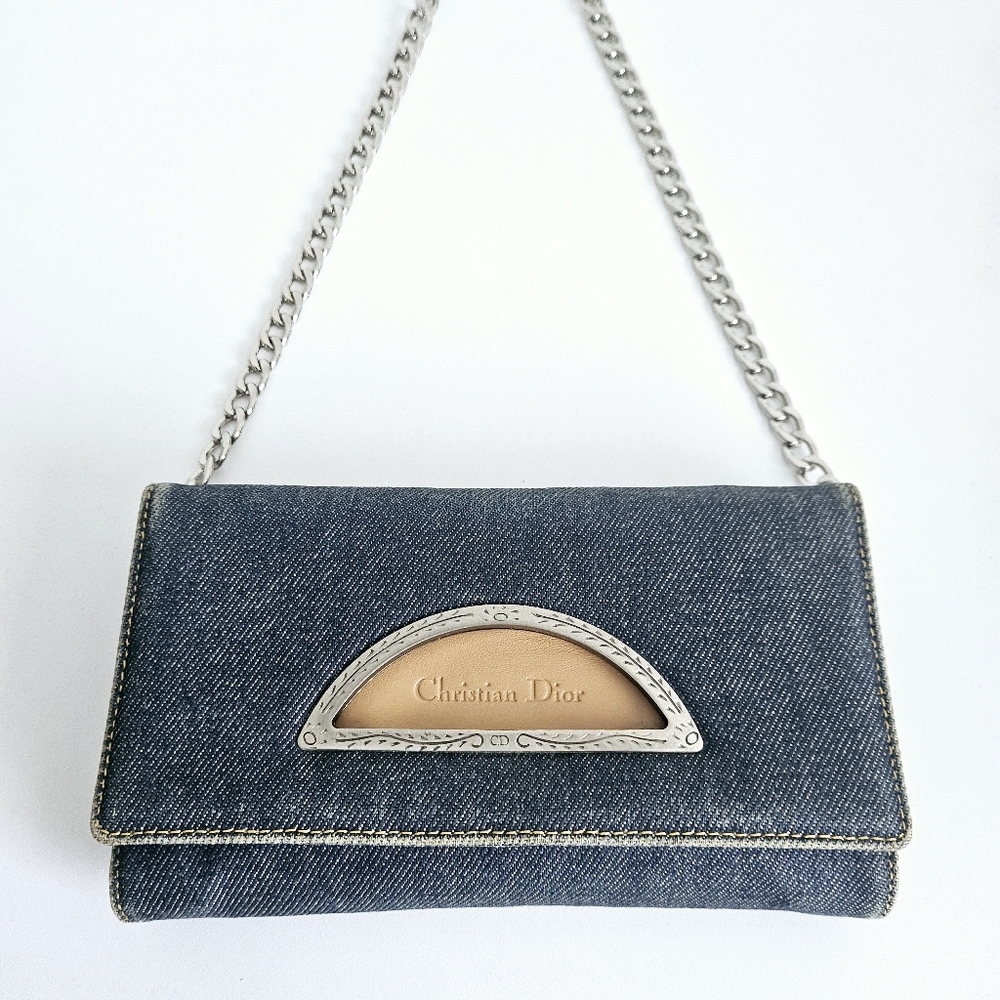 Dior Blue Denim Large Wallet